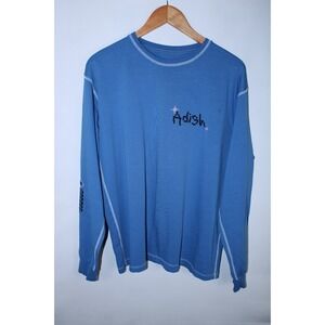 Adish Men's Small Blue White Long Sleeve T-Shirt